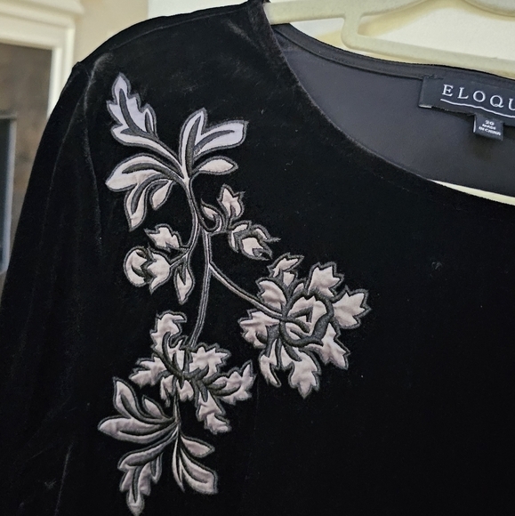 Nwot Eloquii black velvet dress knee length size20 - Picture 8 of 11